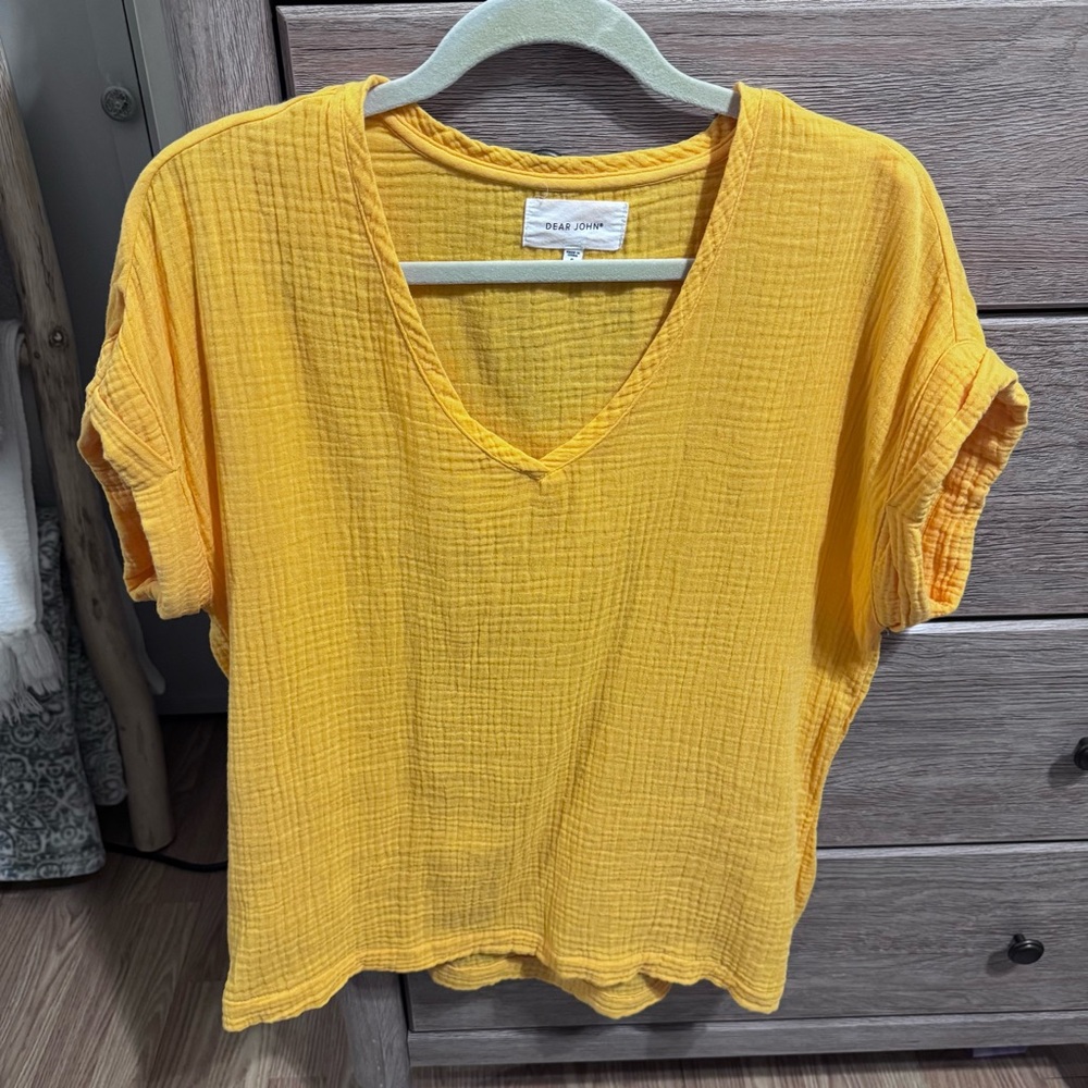 Dear John Yellow Short Sleeve Top
